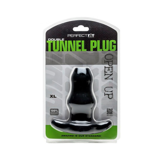 Double Tunnel Plug Noir Extra-Large 14 x 7.6cm