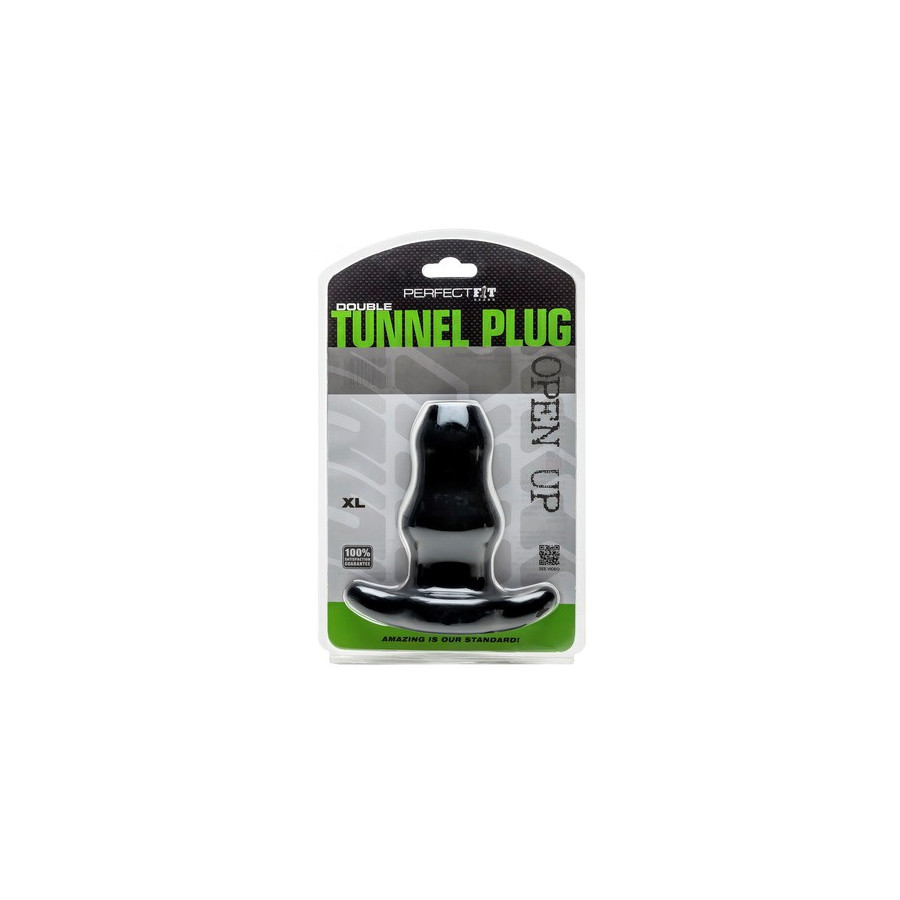 Double Tunnel Plug Noir Extra-Large 14 x 7.6cm