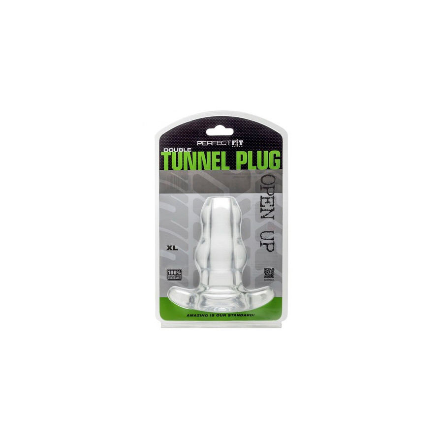 Double Tunnel Plug Transparent Extra-Large 14 x 8.3 cm