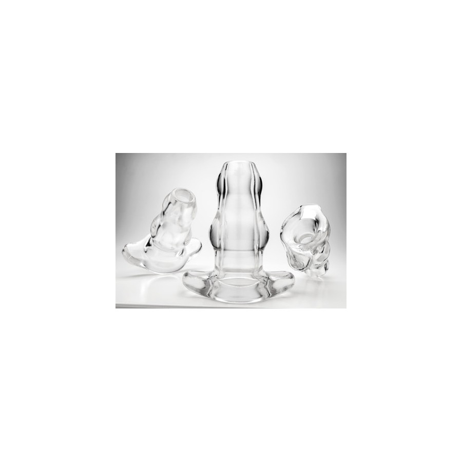Double Tunnel Plug Transparent Extra-Large 14 x 8.3 cm