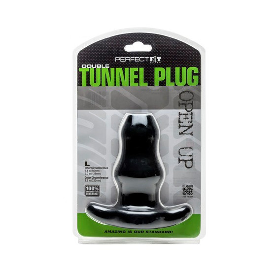 Double Tunnel Plug Noir Large12 x 7 cm