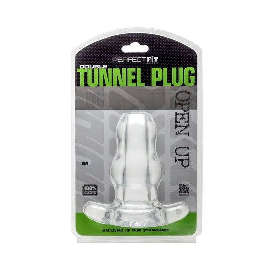 Double Tunnel Plug Transparent Medium 9.5 x 5.2 cm