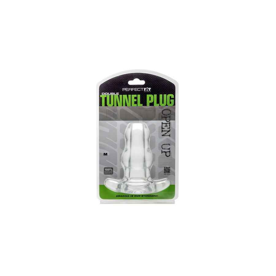 Double Tunnel Plug Transparent Medium 9.5 x 5.2 cm