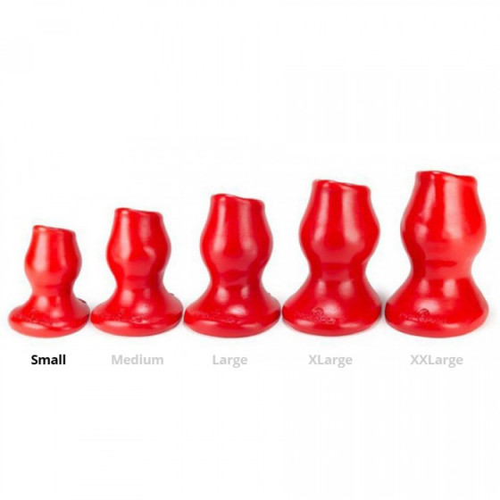 Plug Tunnel Pig-Hole rouge Small - 7 x 4.5 cm