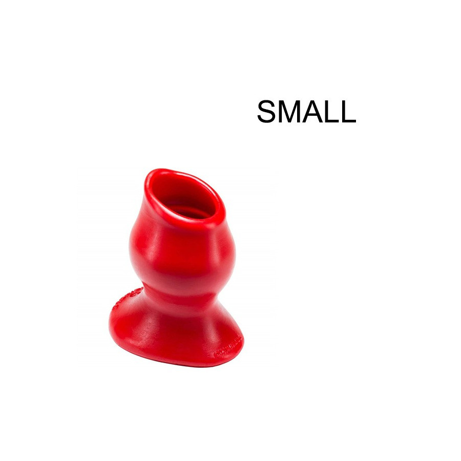 Plug Tunnel Pig-Hole rouge Small - 7 x 4.5 cm