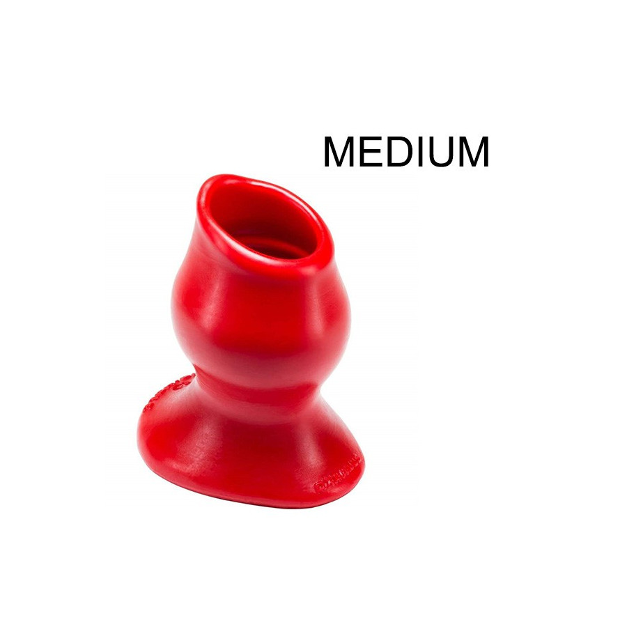 Plug Tunnel Pig-Hole rouge Medium - 8 x 5.5 cm