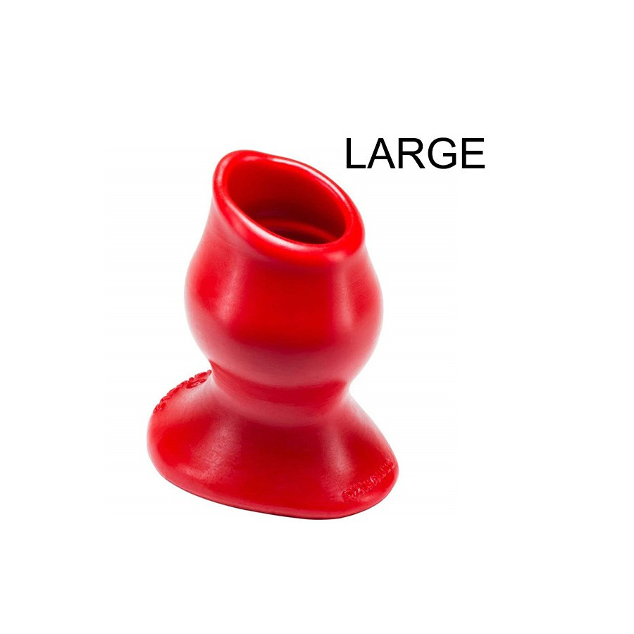 Plug Tunnel Pig-Hole rouge Large - 9 x 7 cm