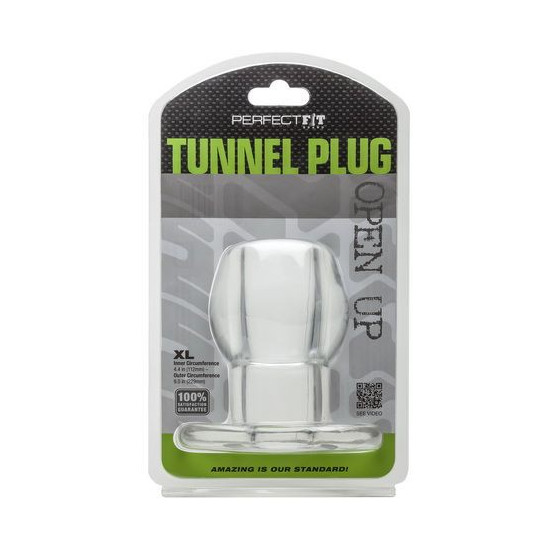 Ass Tunnel Plug Silicone Transparent Extra-Large 9 x 7 cm