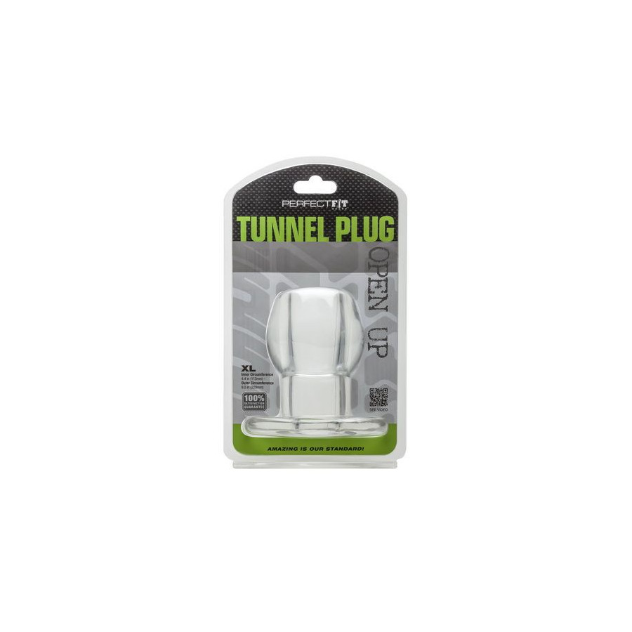 Ass Tunnel Plug Silicone Transparent Extra-Large 9 x 7 cm