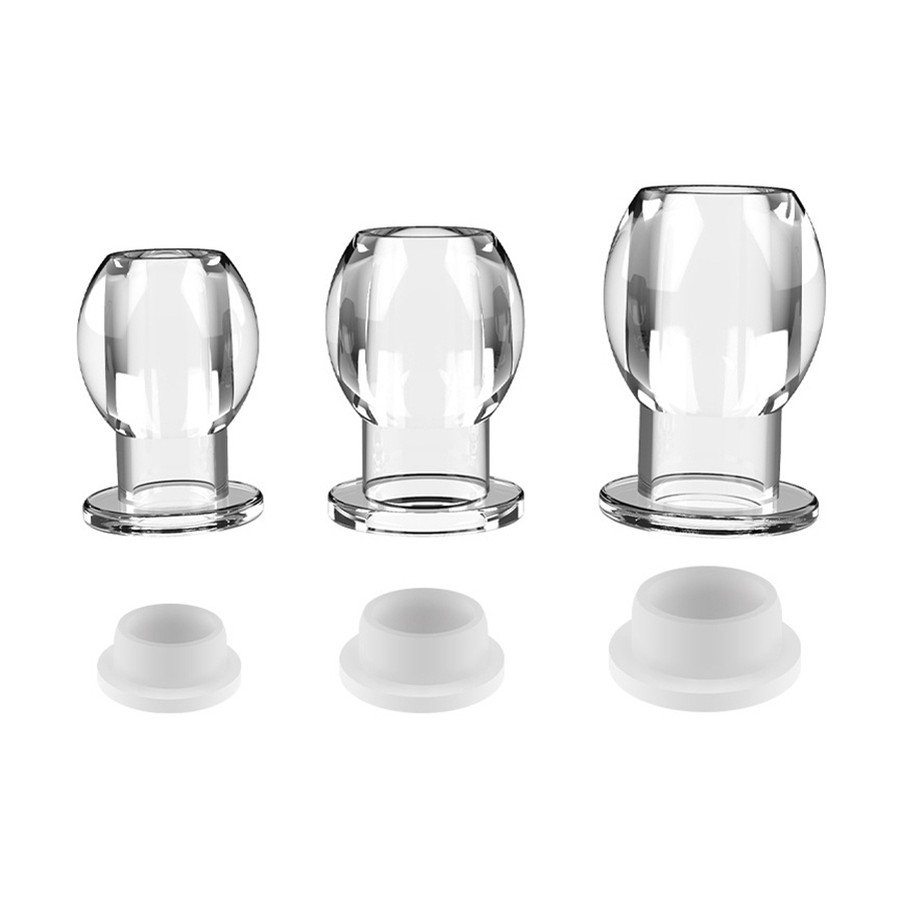 Plug tunnel avec bouchon Hollow Stop Transparent Plug tunnel avec bouchon Hollow Stop Transparent