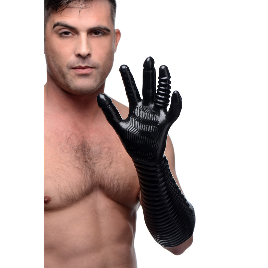 Gant Long Texturé Pleasure Fister Noir