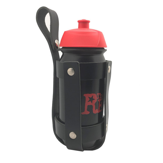 Support en cuir + Bouteille Shaker Lubrifiant 500ml Noir-Rouge