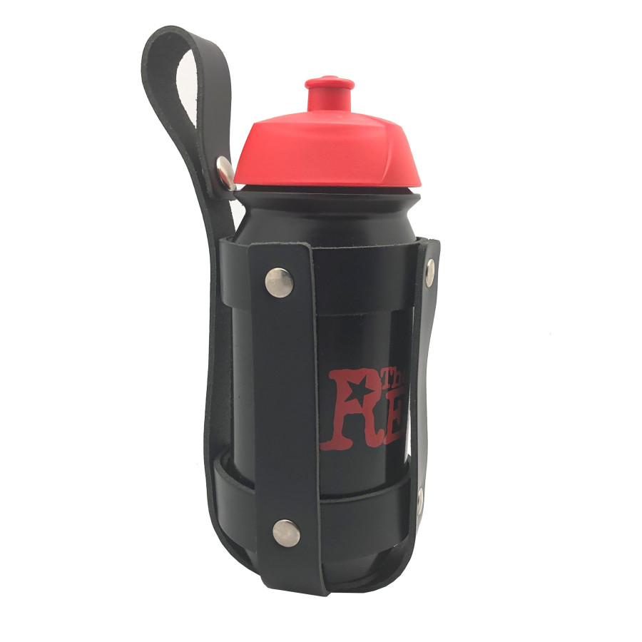 Support en cuir + Bouteille Shaker Lubrifiant 500ml Noir-Rouge