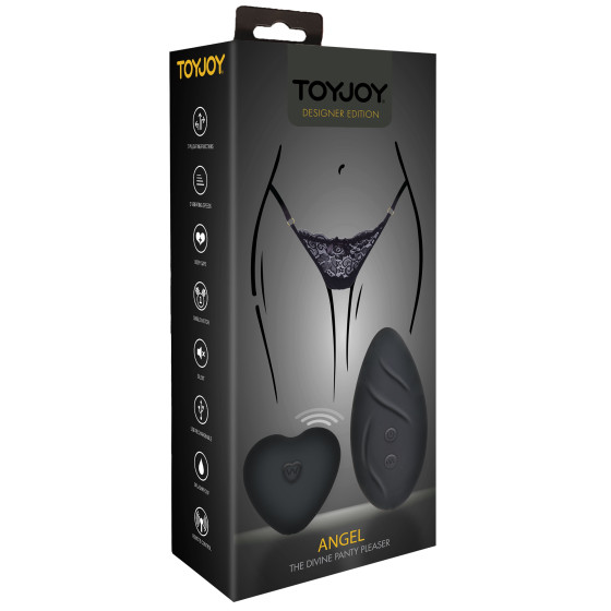Stimulateur de clitoris télécommandé Panty Angel Noir