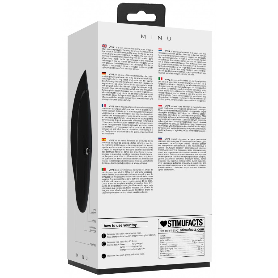 Stimulateur de clitoris Minu 10 x 5cm Noir