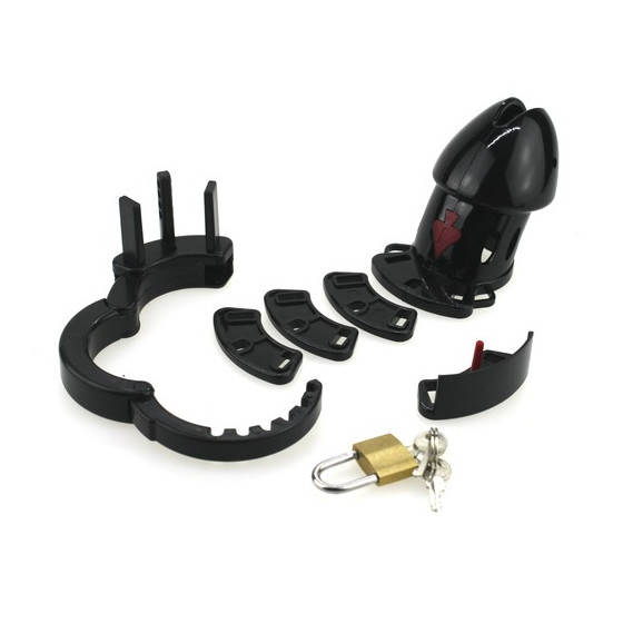 Cage de chasteté ajustable Noir