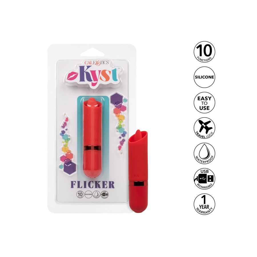 Stimulateur de clitoris avec langue Kyst Flicker Rouge