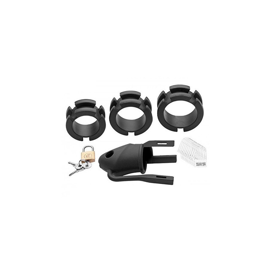 Cage de chasteté silicone Birdlocked 11 x 3.2cm Noire