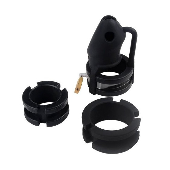 Cage de chasteté silicone Birdlocked 11 x 3.2cm Noire