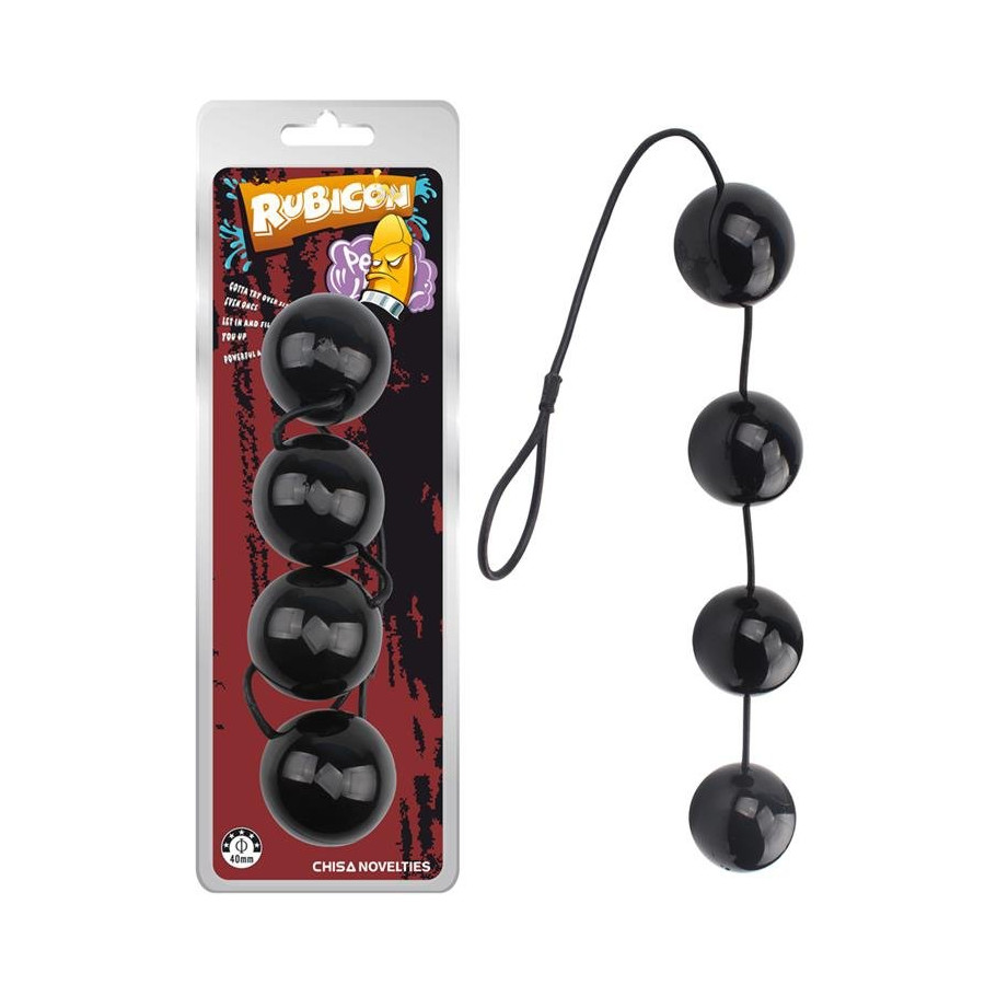 Boules anales Rubicon L 35 x 6cm Noires