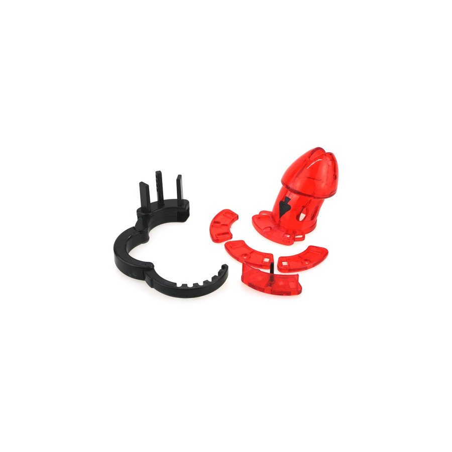 Cage de chasteté ajustable 10 x 3.5cm Rouge