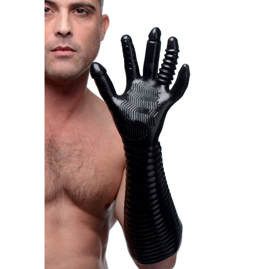 Gant Long Texturé Pleasure Fister Noir
