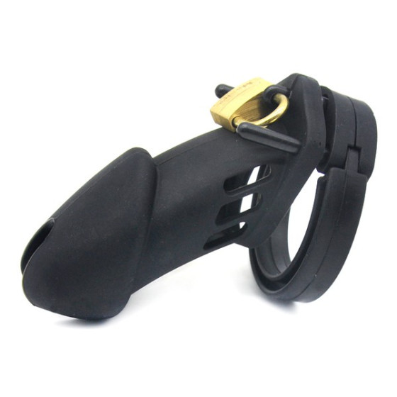 Cage de chasteté Silicone Bran 9 x 3cm Noire