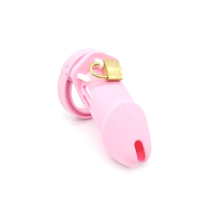 Cage de chasteté Silicone Bran 9  x 3cm Rose