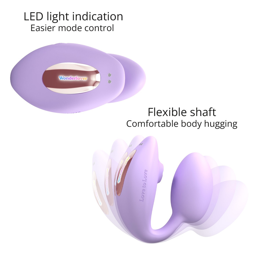 Stimulateur Clitoris et Point G Wonderlover Love to Love Mauve