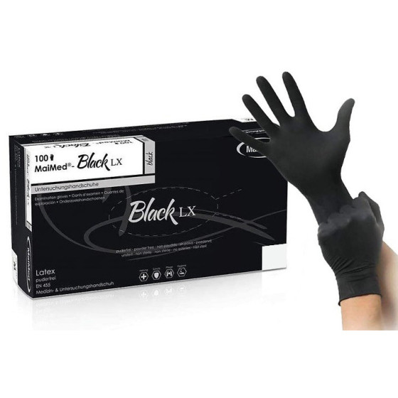 Gants en Latex non poudrés BLACK LX Noir x100