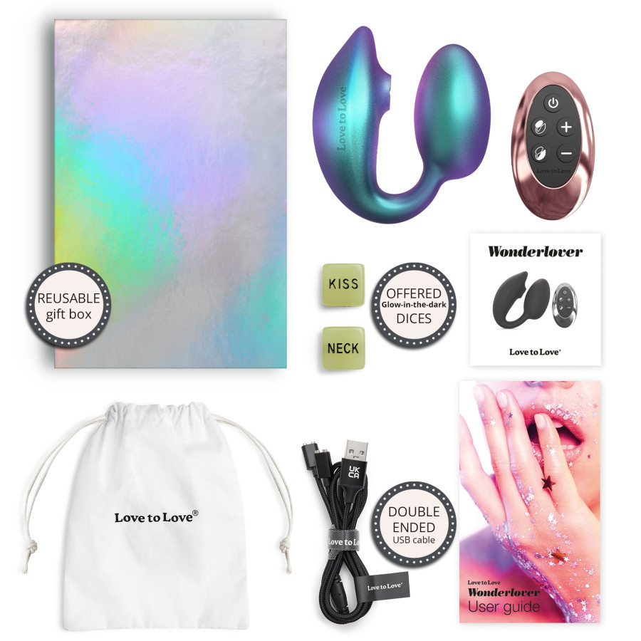 Stimulateur Clitoris et Point G Wonderlover Love to Love Bleu