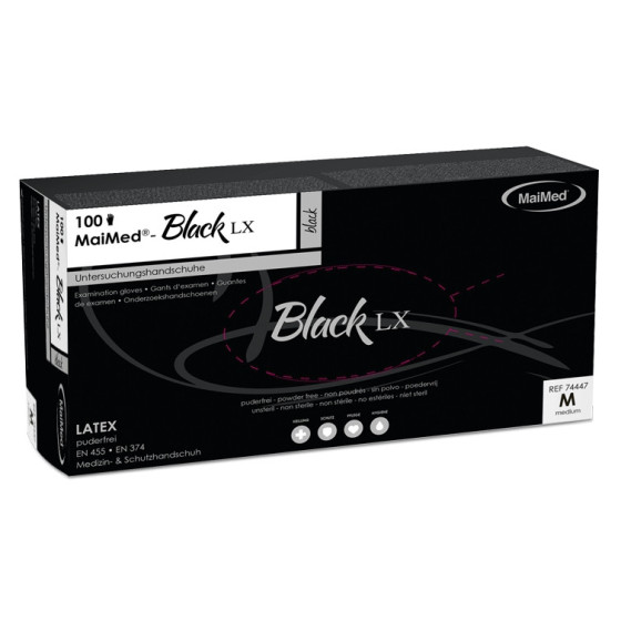 Gants en Latex non poudrés BLACK LX Noir x100