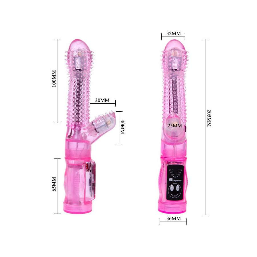 Vibro Rabbit Thorny 6 vitesses Rose