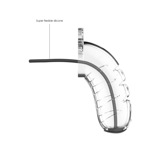 Cage de chasteté Mancage avec Tige urètre 11.5 x 3.5cm Transparente - Tige 20cm - Diamètre 3mm