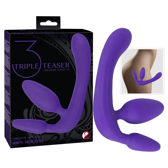 Gode Ceinture Triple Teaser - Mauve