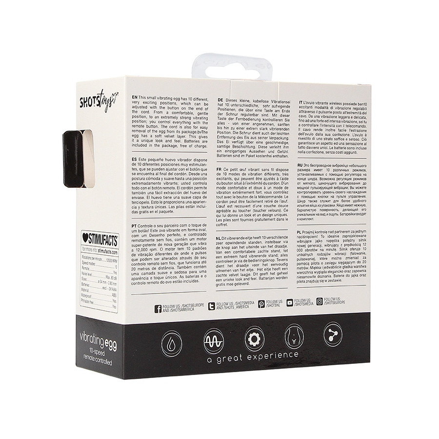 Oeuf vibrant sans fil Vibrating Egg 8 x 3.5cm Noir