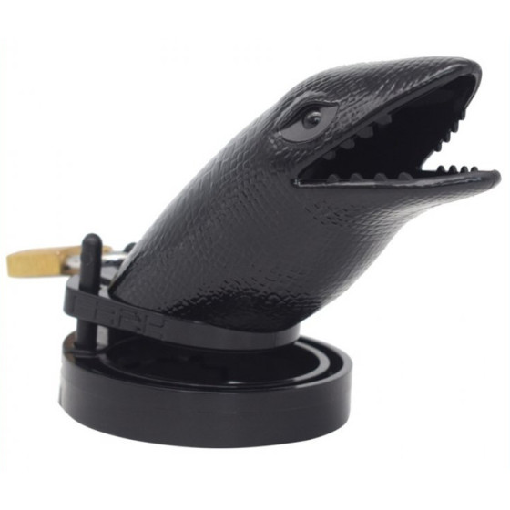 Cage de chasteté Crocodile 10 x 3.5cm Noire