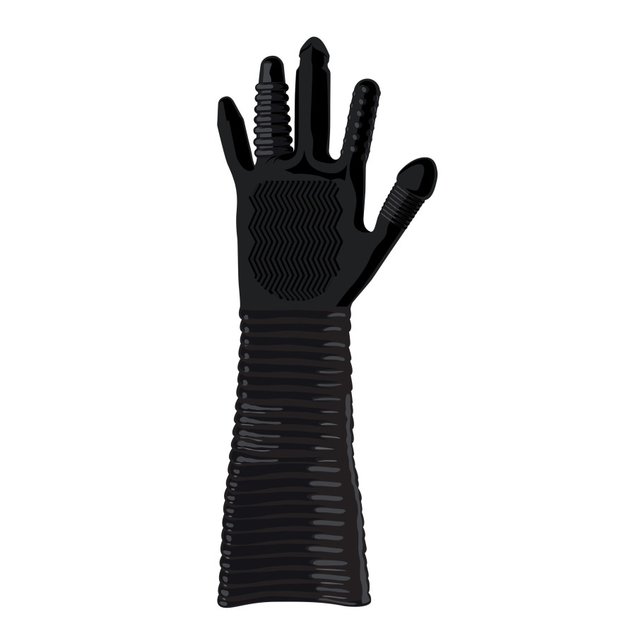 Gant Long Texturé Pleasure Fister Noir