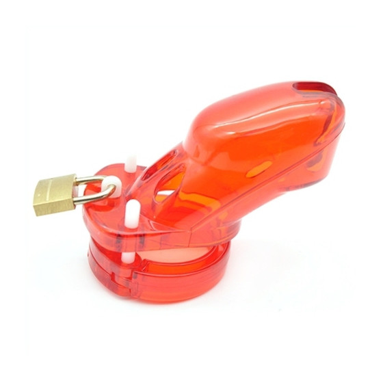 Cage de chasteté locky 8 x 3.3 cm Rouge
