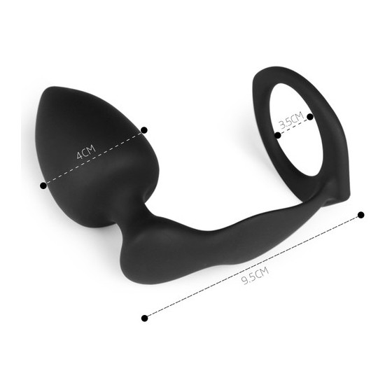 Plug et Cockring Silicone 8cm