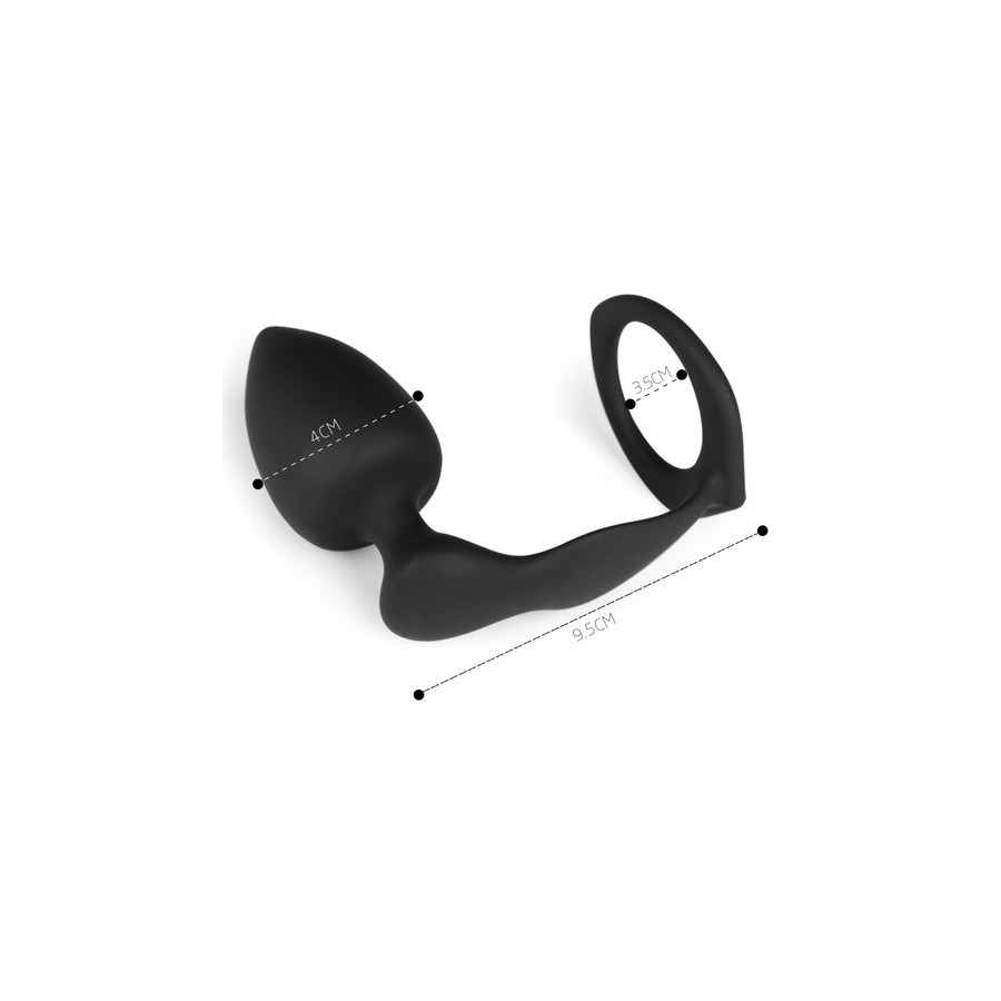 Plug et Cockring Silicone 8cm