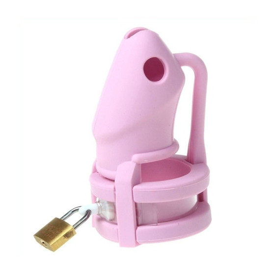 Cage de chasteté silicone Birdlocked 11 x 3.2 cm Rose
