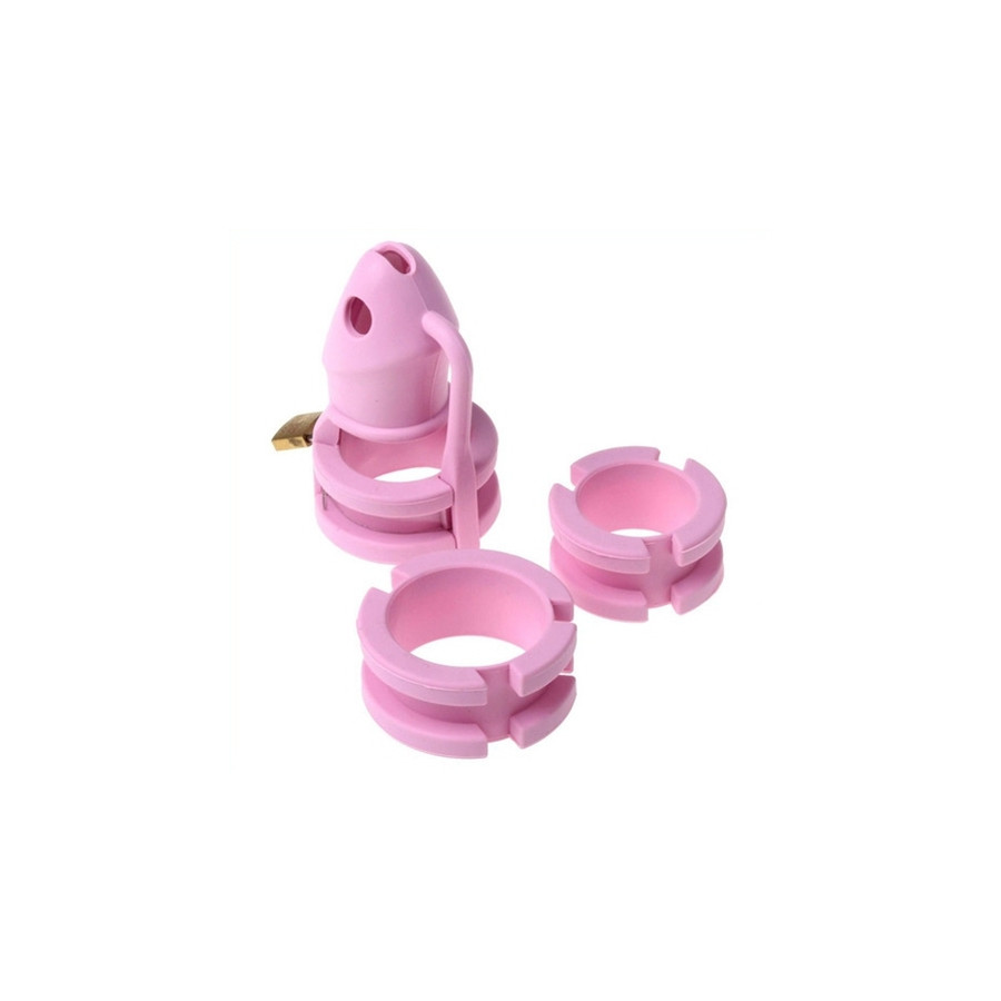 Cage de chasteté silicone Birdlocked 11 x 3.2 cm Rose