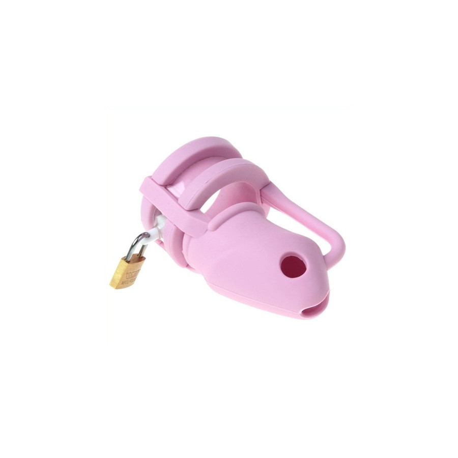 Cage de chasteté silicone Birdlocked 11 x 3.2 cm Rose
