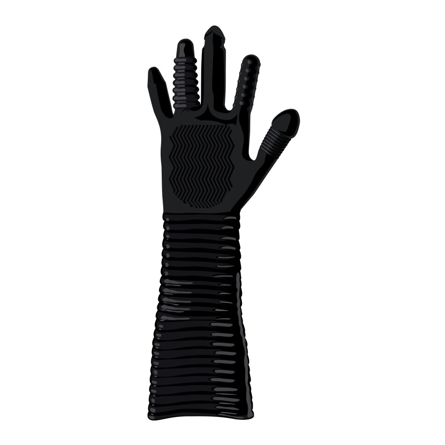 Gant Long Texturé Pleasure Fister Noir
