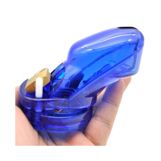 Cage de chasteté Locky 8 x 3.3cm Bleu