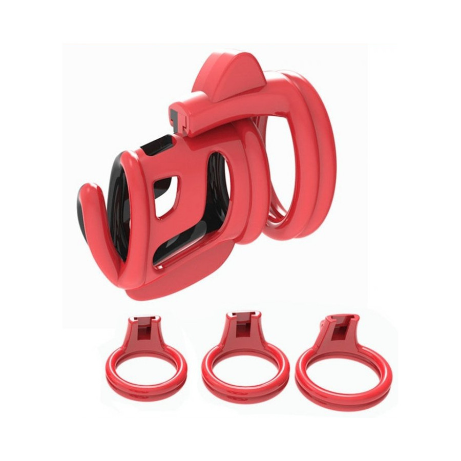 Cage de chasteté Cock Cuff 7.5 x 3 cm Rouge-Noir