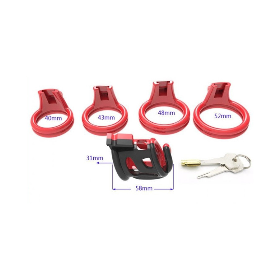 Cage de chasteté Cock Cuff 7.5 x 3 cm Rouge-Noir