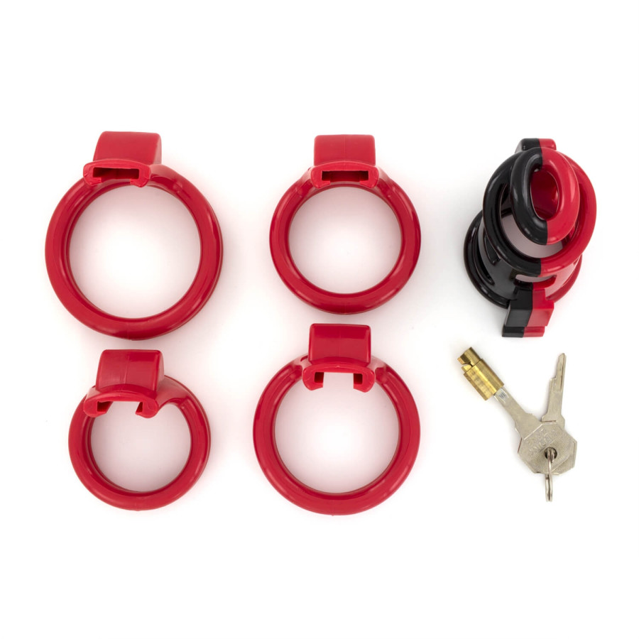 Cage de chasteté Cock Cuff 7.5 x 3 cm Rouge-Noir
