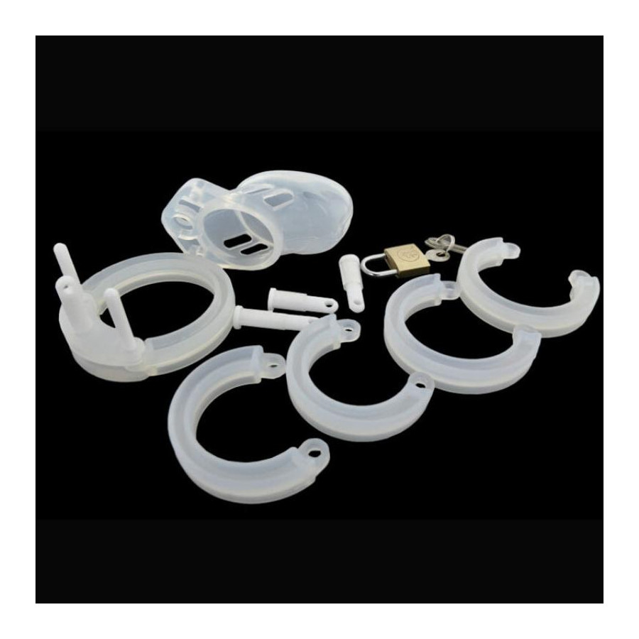 Cage de chasteté Silicone Bran 9 x 3cm Transparente